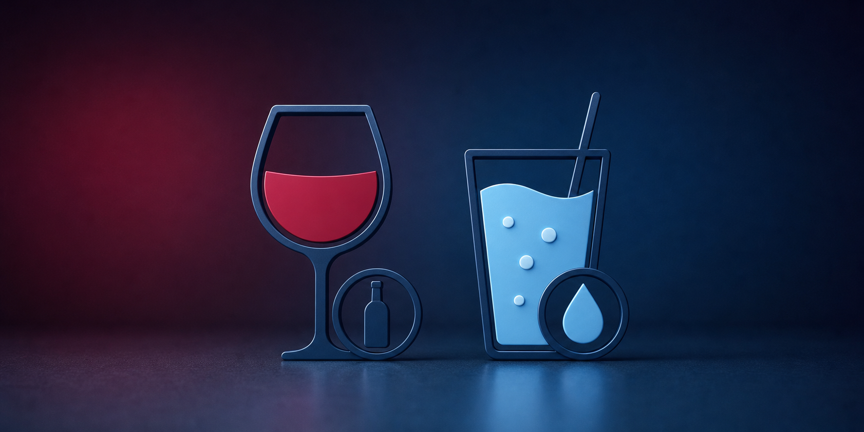Two Glasses Compared Alcoholic And Non-1