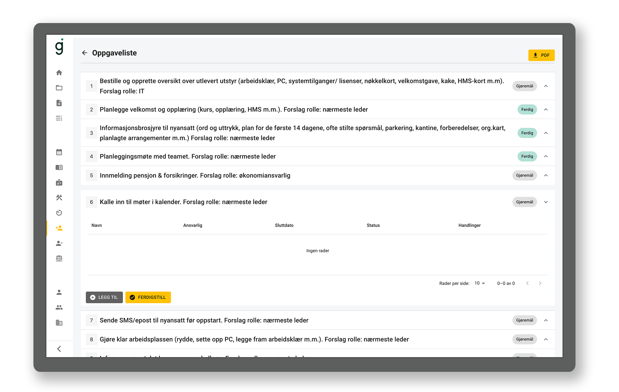 Onboarding - Oppgaver