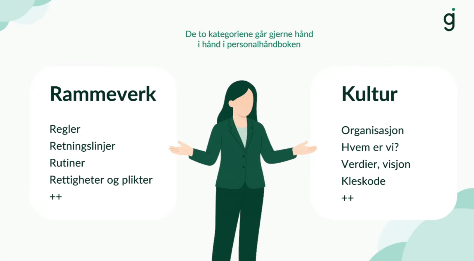 Personalhåndbok er en blanding av rammeverk og kultur